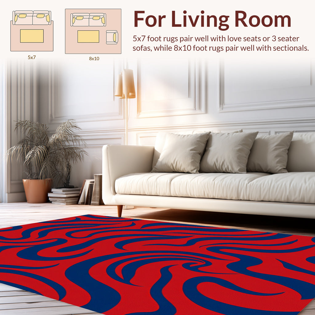 Dynamic Abstract Wave Pattern Rug