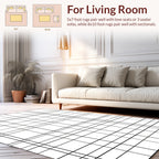 Bold Black Grid Pattern Rug
