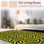 Bold Yellow Intertwined Lines Rug