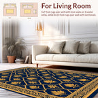 Golden Floral Lattice Pattern Rug