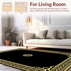 Elegant Gold Decorative Border Design Rug