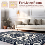 Floral Medallion Leaf Pattern Rug
