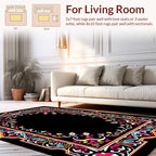Vibrant Floral Border Design Rug