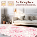 Gentle Pink Floral Abstract Pattern Rug