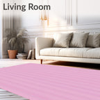 Modern Vertical Stripe Pink Runner Rug