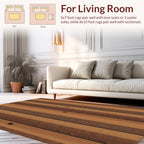 Warm Wood Grain Vertical Stripes Rug