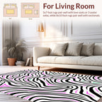 Bold Pink Zebra Stripe Pattern Rug