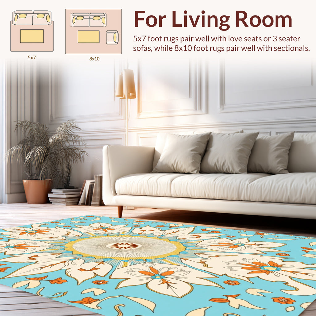 Floral Mandala medallion pattern Rug