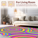 Psychedelic Swirl Rainbow Pattern Rug