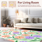 Whimsical Floral Petal Pattern Design Rug