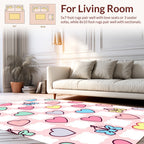Heart And Bow Pattern Design Rug