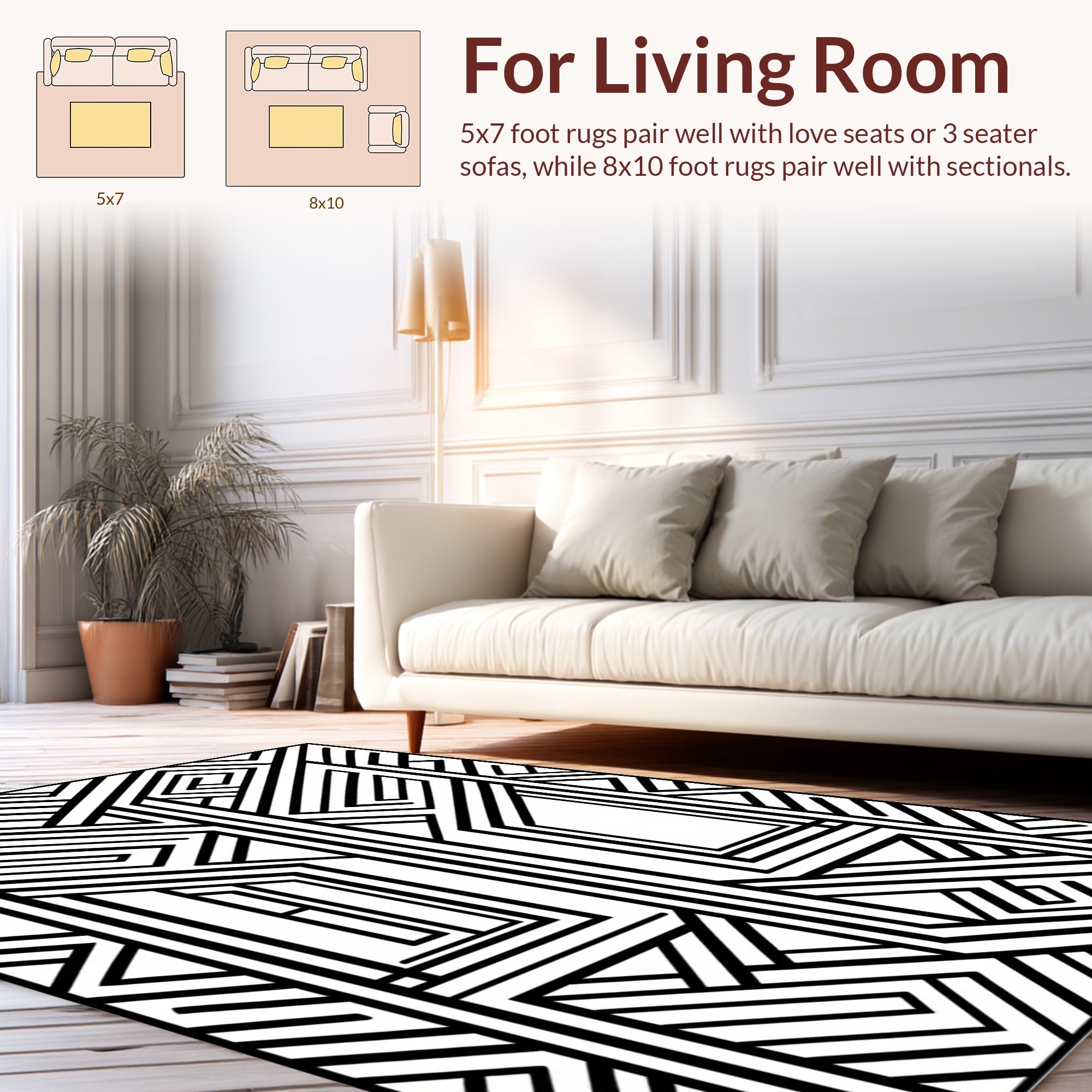 Striking geometric lines pattern Rug