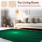 Emerald Green Swirl Fibrous Rug
