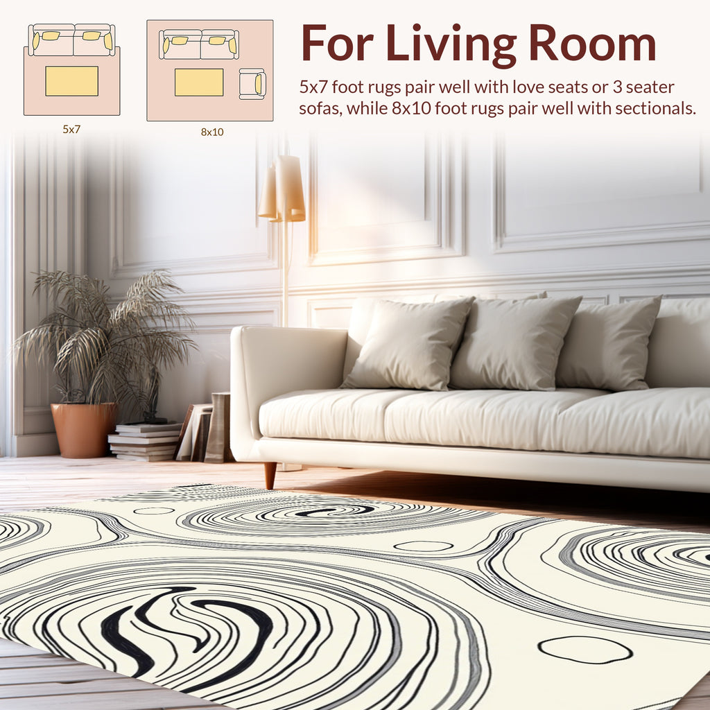 Abstract Organic Swirl Pattern Rug