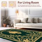 Golden Owl Oval Frame Floral Design Rug