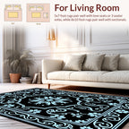 Classic Floral Frame With Swirl Accents Rug