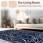 Art Nouveau White Floral Vine Pattern Rug