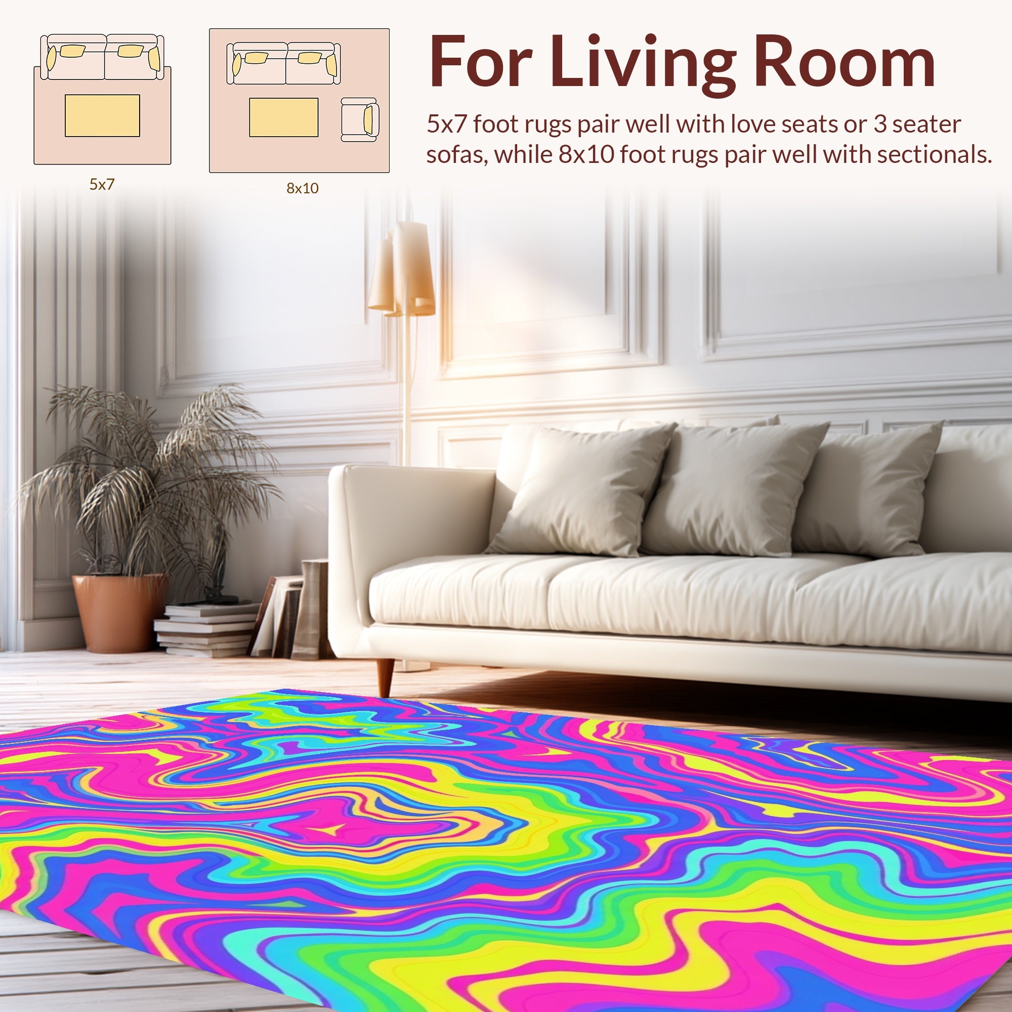 Groovy Swirl Trippy Color Rug