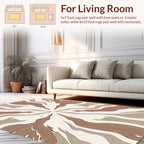 Neutral Tonal Wavy Organic Pattern Rug