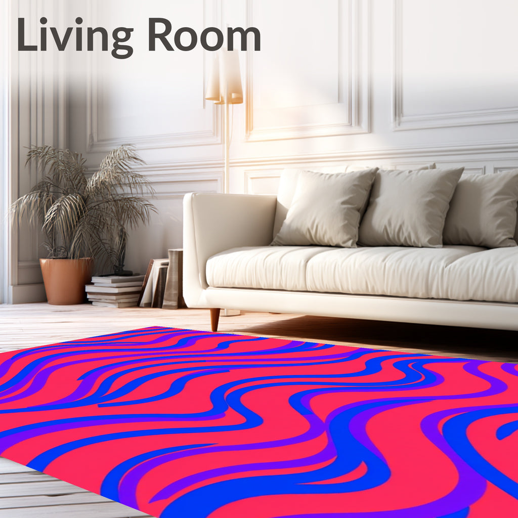 Vibrant Wavy Stripe Pattern Rug