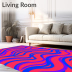 Vibrant Wavy Stripe Pattern Rug