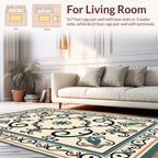 Vintage Floral Scrollwork Patterned Rug