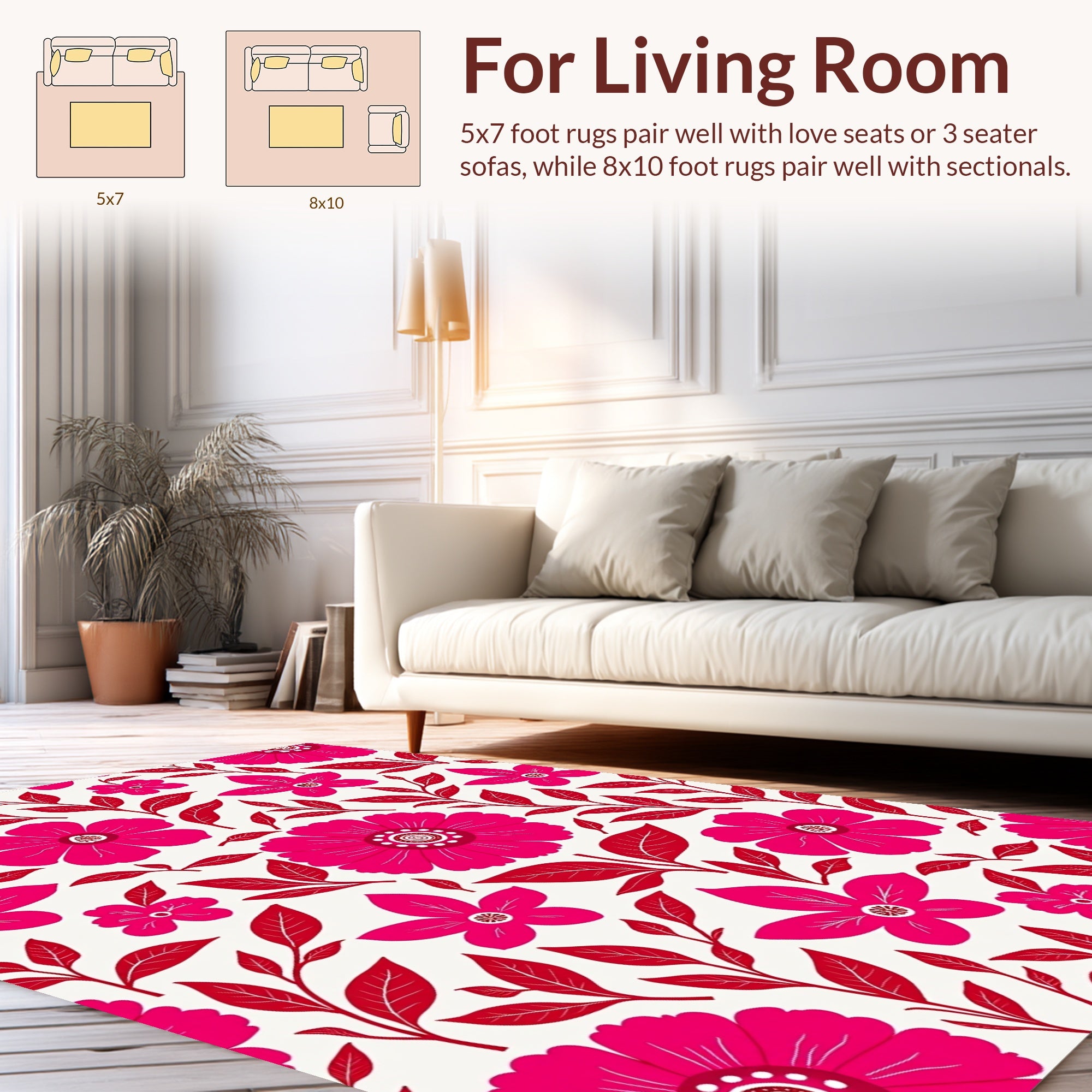 Vibrant Bold Floral Pattern Rug