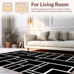 Bold Geometric Lines Abstract Design Rug