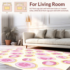 Playful Pink Floral Abstract Pattern Rug