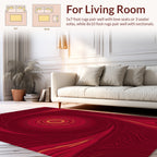Abstract Red Swirl Pattern Rug