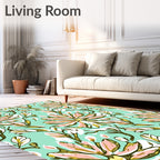 Floral Sketchy Botanical Design Rug