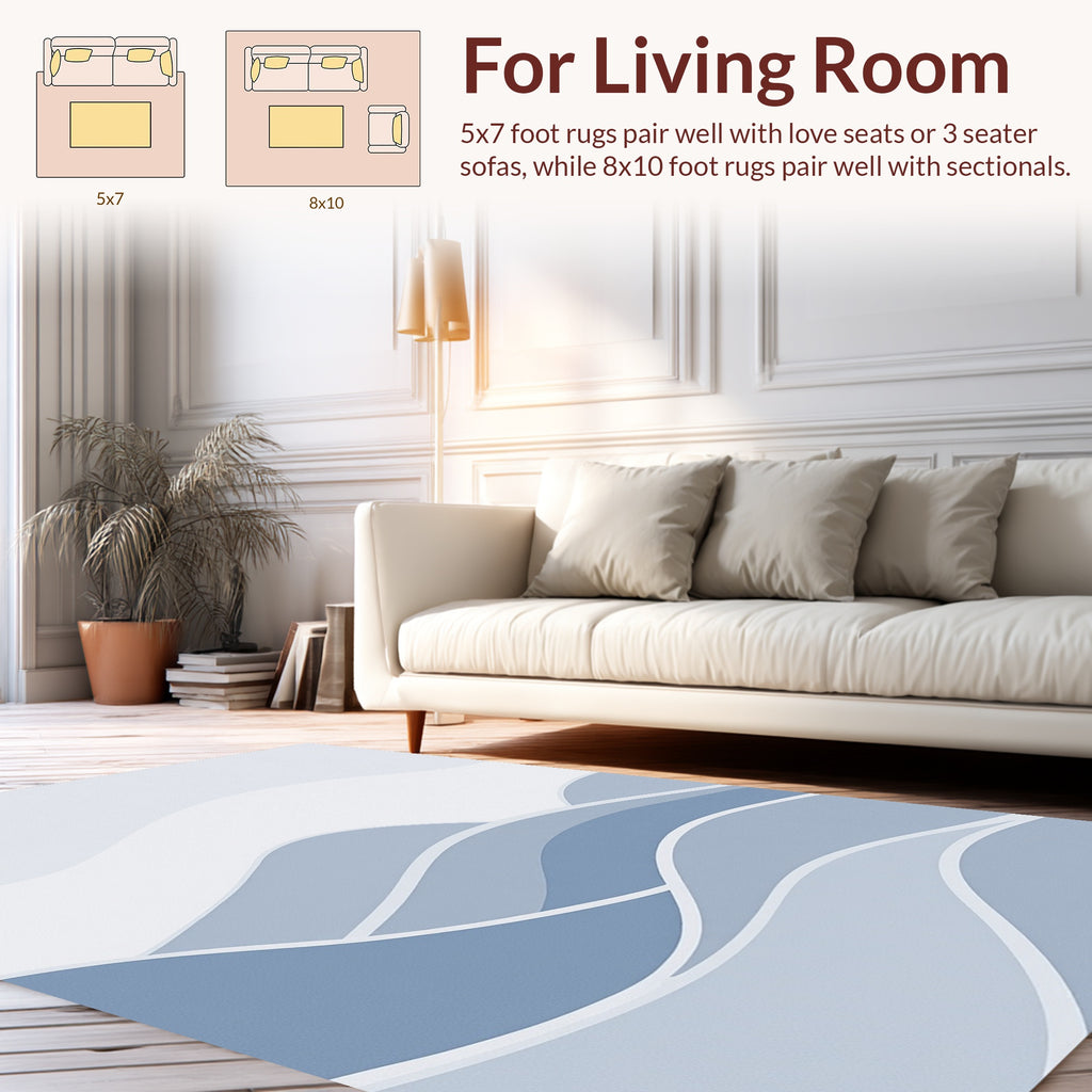 Curving Waves Pattern Design Rug