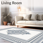 Classic Blue Medallion Border Rug