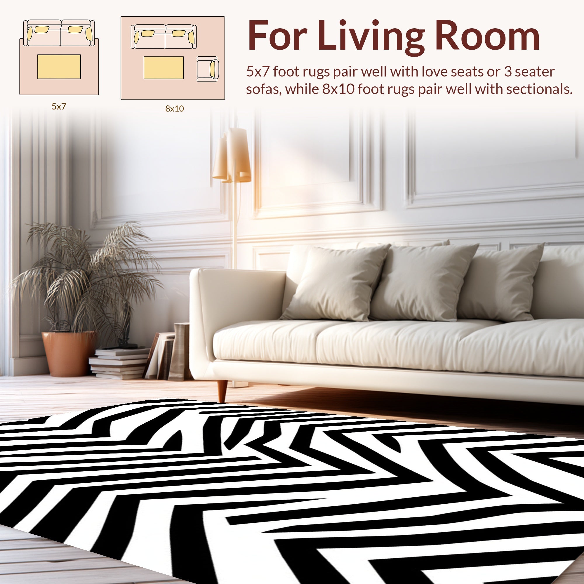 Bold Geometric Stripe Pattern Rug