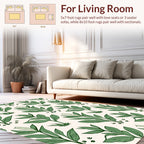 Green Leafy Plant Botanical Pattern Rug