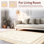 Delicate Falling Leaves Border Design Rug