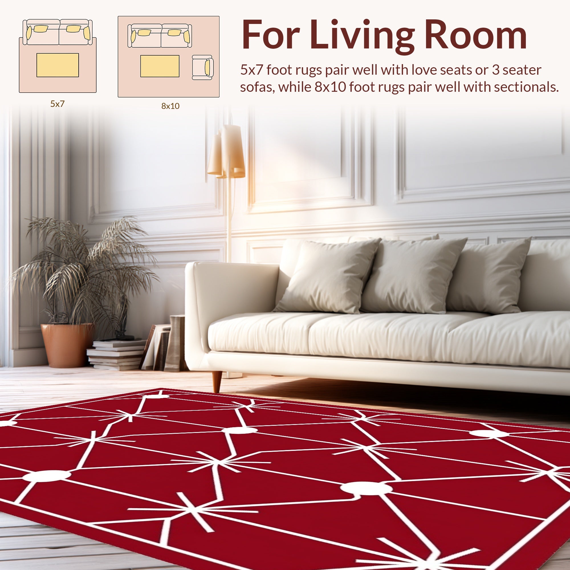 Modern Geometric Starburst Lattice Design Rug