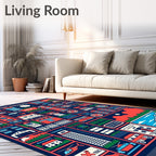 Retro Urban Scene Collage Rug