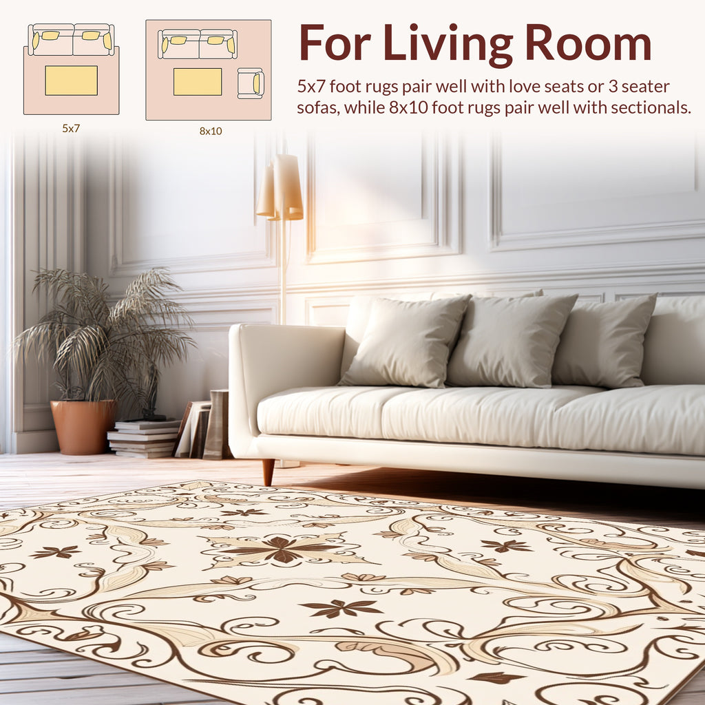 Vintage Floral Swirl Pattern Runner Rug