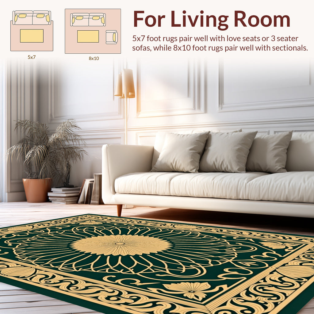 Elegant Floral Mandala Pattern Rug