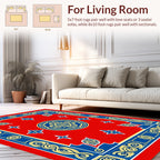 Red Yellow Blue Mandala Border Design Rug
