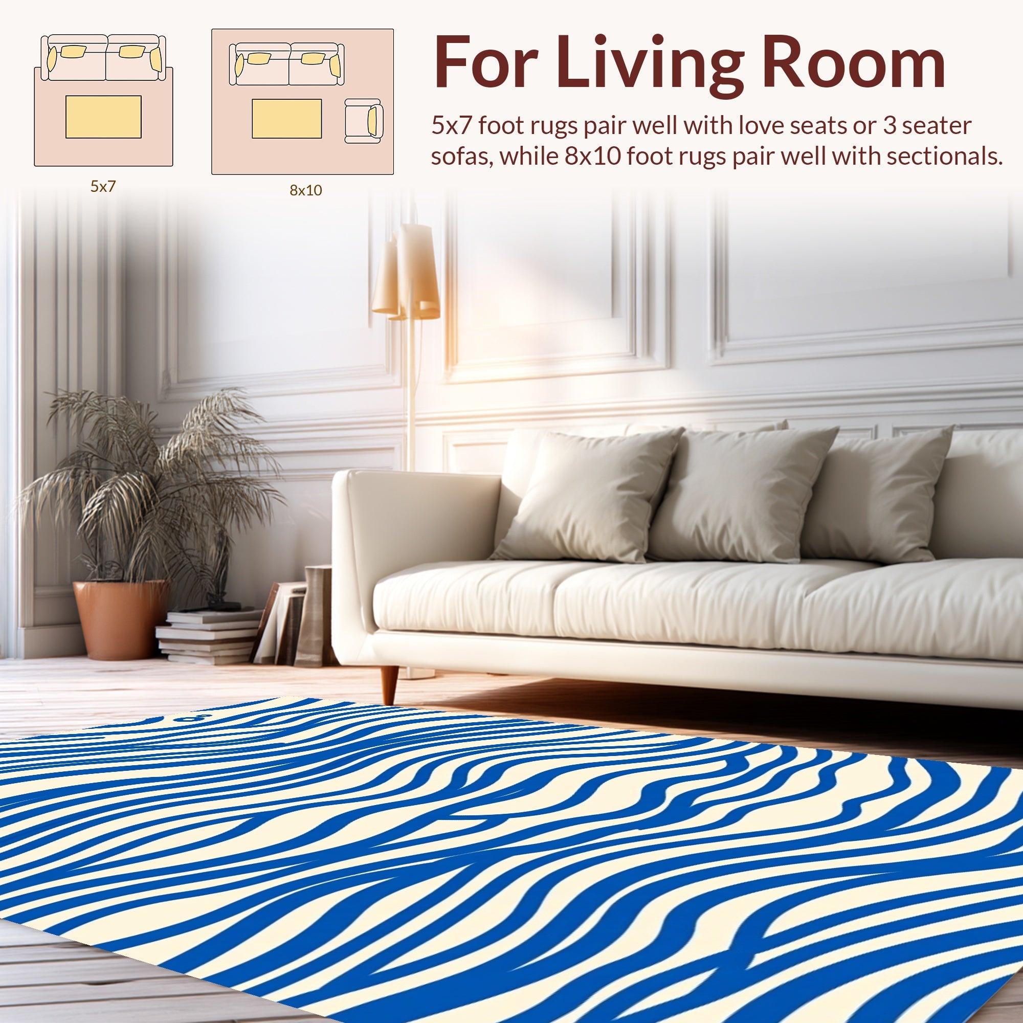 Oceanic Flow Blue Abstract Rug