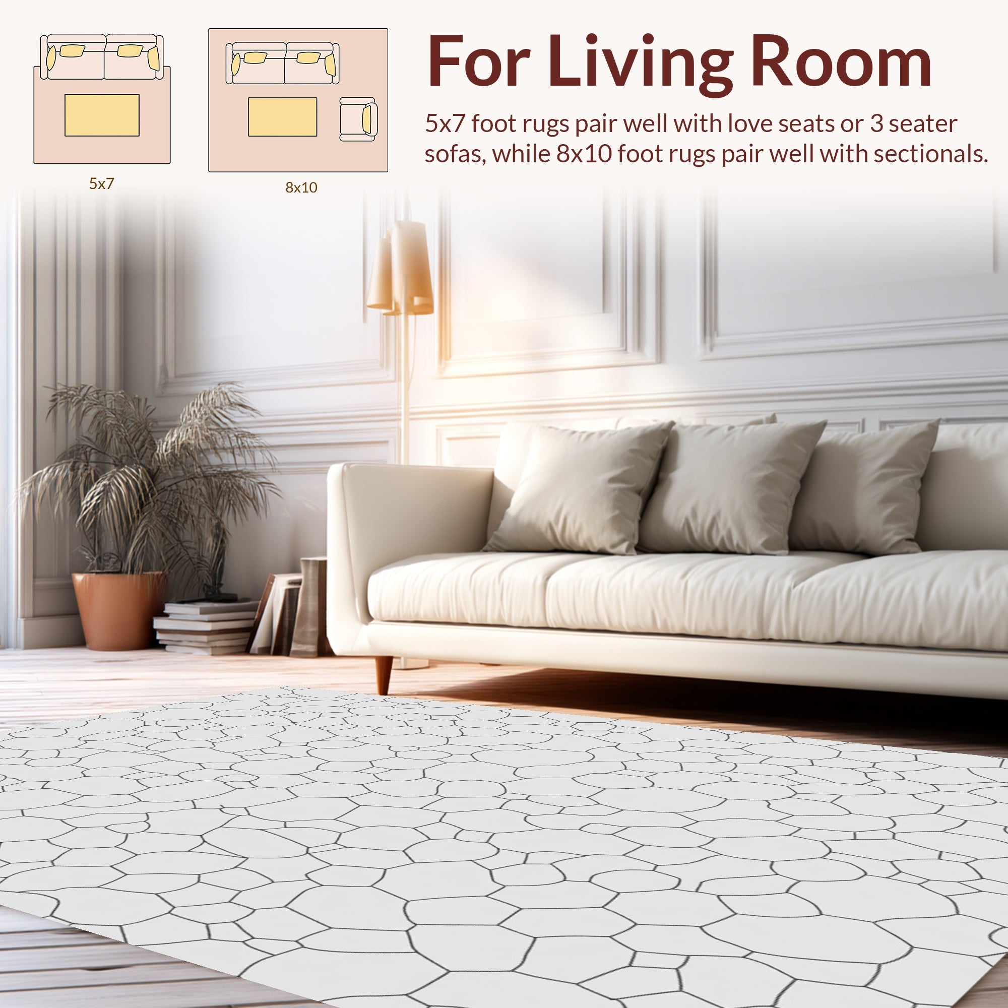 Artistic Organic Cell Pattern Rug