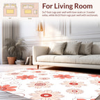 Coral Floral Swirl Pattern Rug