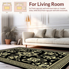 Black Gold Ornamental Floral Design Rug