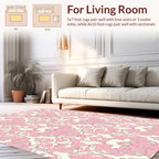 Pink Floral Swirl Repeat Pattern Rug