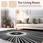 Radiant Burst Black White Design Rug