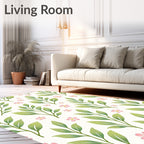 Delicate Floral Leaf Pattern Design Rug