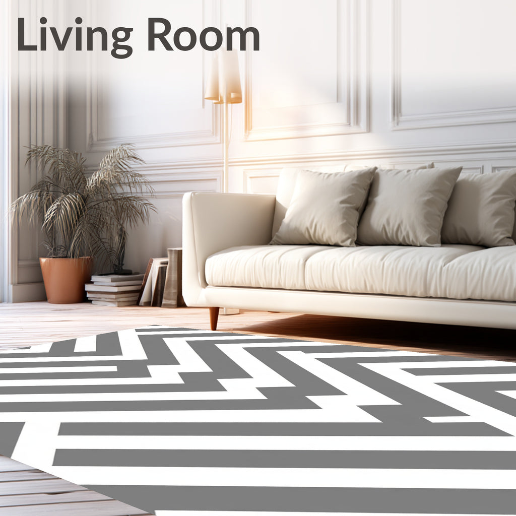 Modern Linear Geometric Pattern Rug