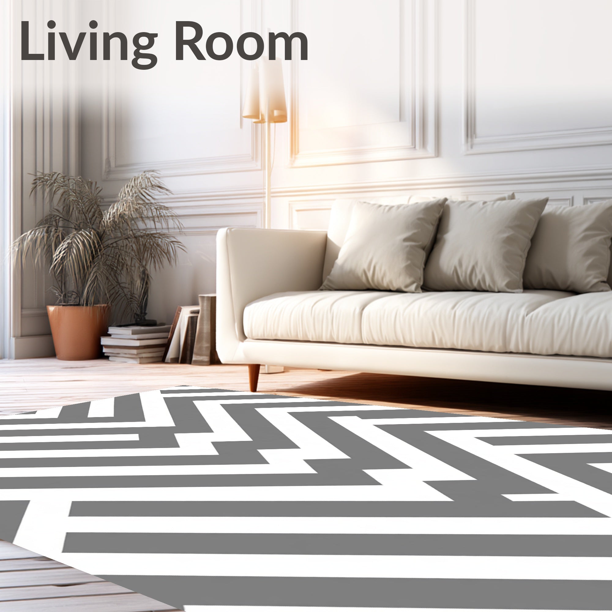 Modern Linear Geometric Pattern Rug